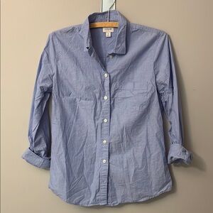 J. Crew Blue Cotton Shirt with Button Down Styling, Size S